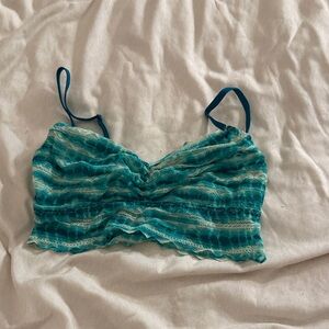 PINK Victoria's Secret Turquoise and White Bralette